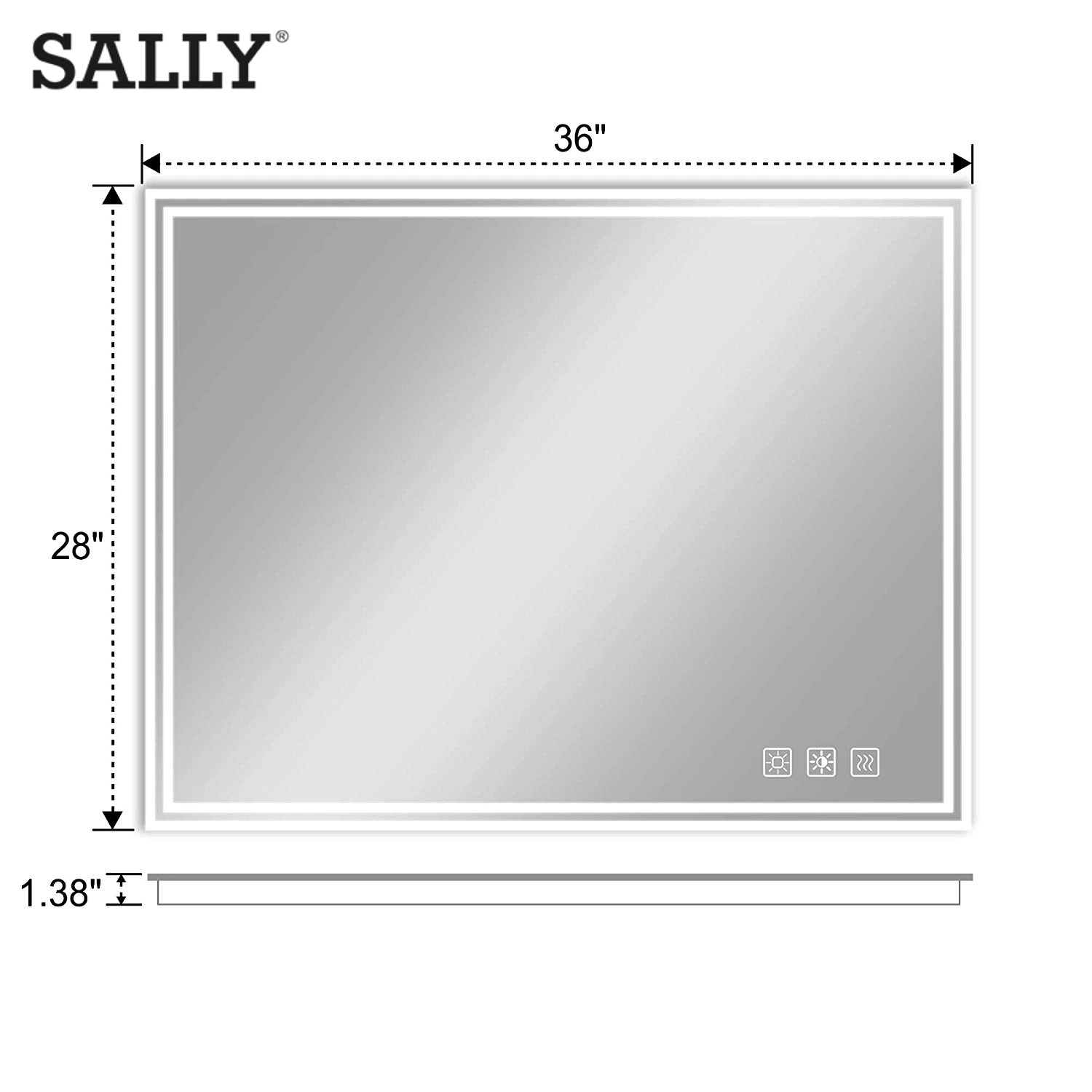Sally LED Mirror Bathroom Luxury Wall Hang Smart Touch Sensor Make up Mirror LED Lighted Vanity Mirror