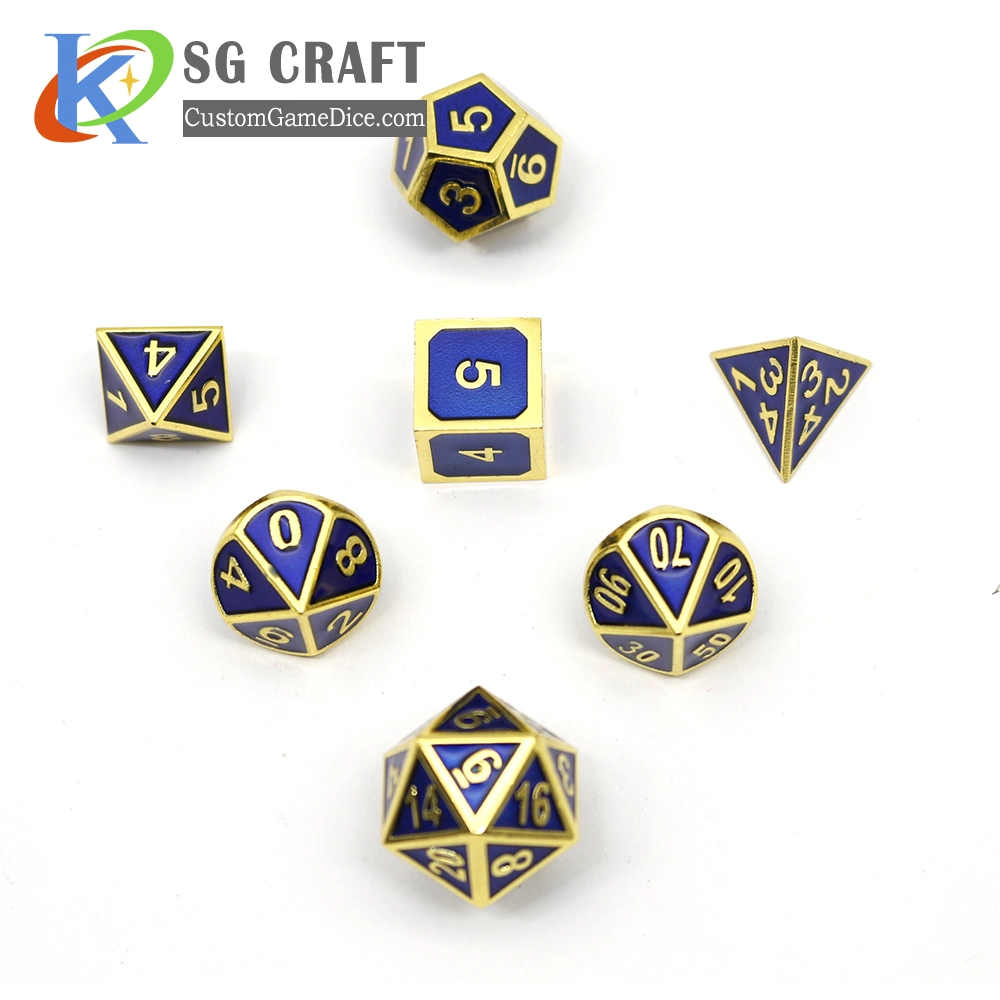 Hot Selling Metal Dice Set for Dnd Game 7PCS Enamel Metal Dice