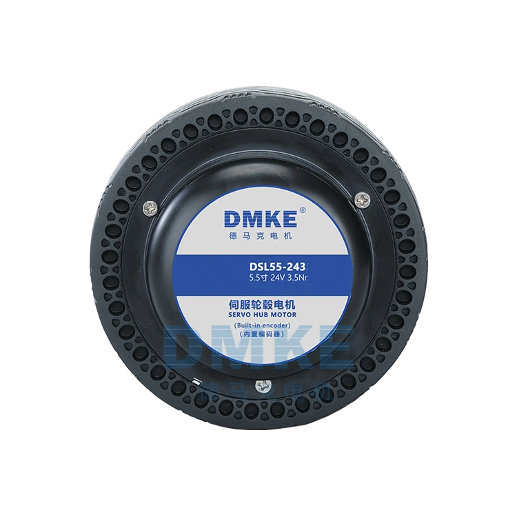 Dmke IP65 100mm 110mm 140mm 4.5 5.5 in 24V 30W-150W 1.1n. M 2.2nm entraînement de robot mobile sans balai électrique DC Servo Hub Wheel moto