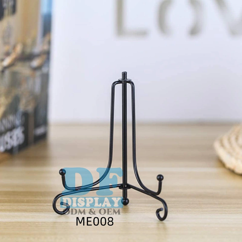 Plate Stands for Display, Plate Holder Display Stand Set, Black Metal Wire Picture Frame Stand Easel for Decorative Platter, Photos and Table Arts Plastic