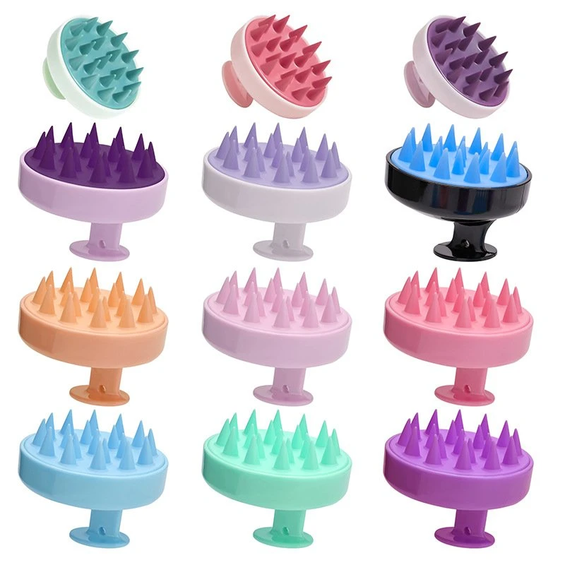 Custom Logo Kids Massage Hair Women Scalp Detangling Brush Silicone Shampoo Brush Pet Bath Brush