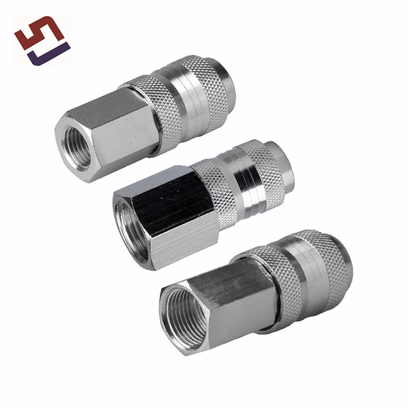 Metal One Touch Coupler Set Air Compressor Hose Connectors Fitting Quick Connect Couplings