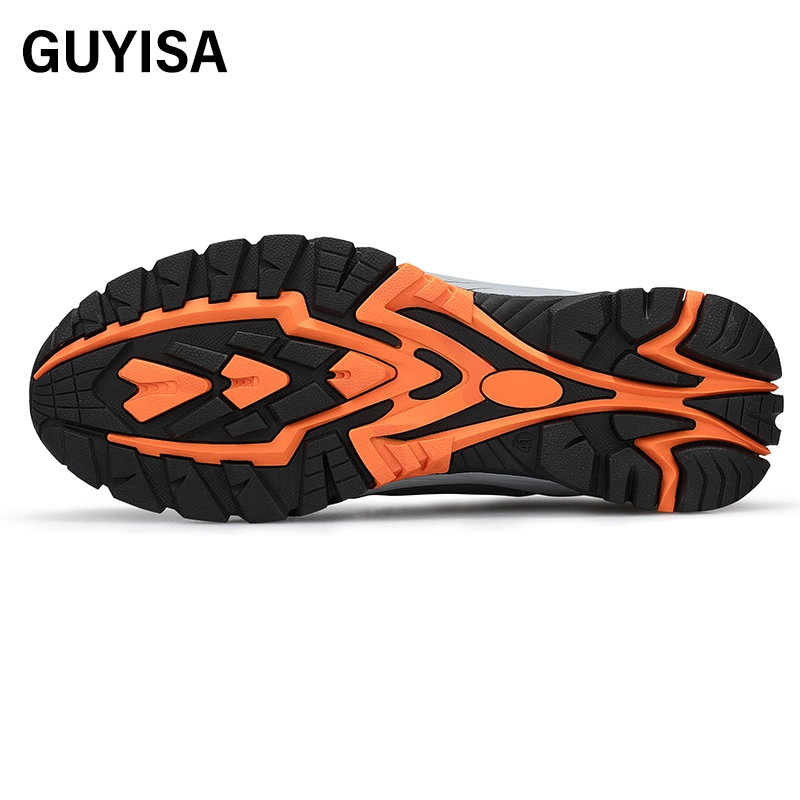 Guyisa Outdoor Fashion Safety Shoes Soft Waterproof Microfiber Leather Surface Steel Toe Safety Work Shoes