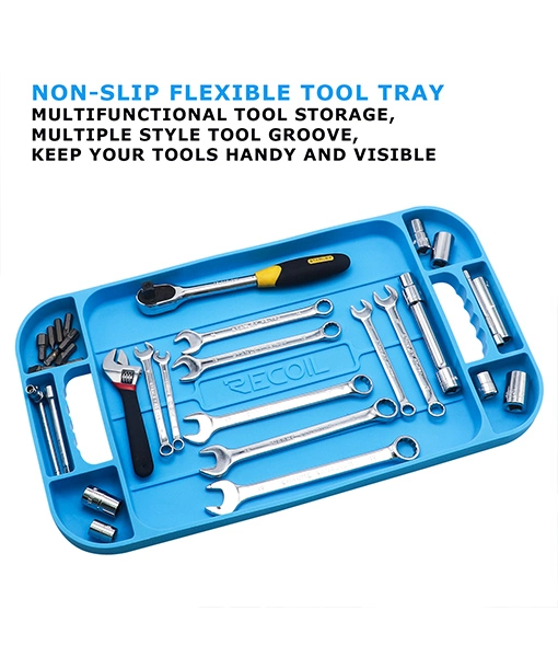 Edge Stt-L Large Silicone Non-Slip Flexible Tool Tray, Heat and Oil Resistant Silicone Tool Organizer