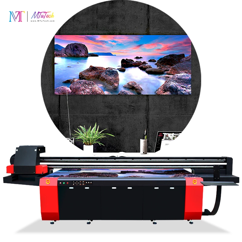 Mt de Gran Formato Digital impresora plana UV LED 2513 3220 de Dibond de acrílico de Metal de hoja de plástico de PVC Cristal Madera Cerámica Imprimir