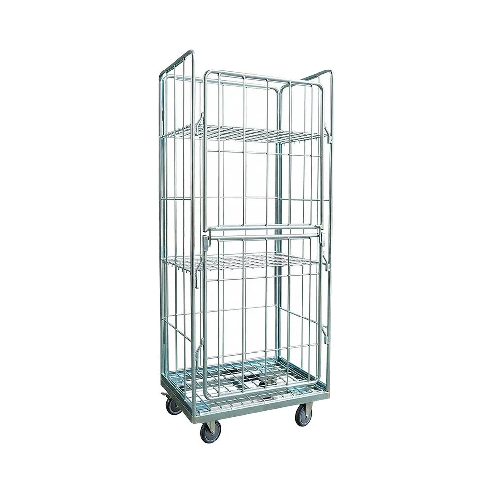 Heavy Duty Rolling Wire Mesh Storage Cage with Zinc Plated
