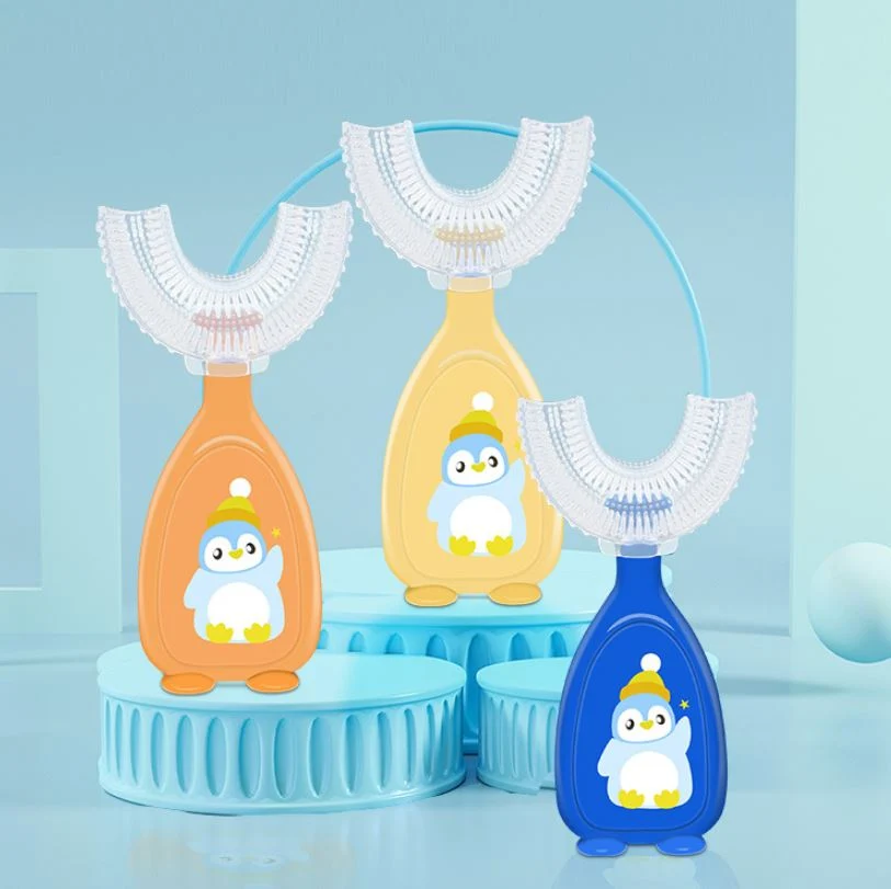 U-Shaped BPA Free Silicone Baby Training Dental Care Kid Toothbrush