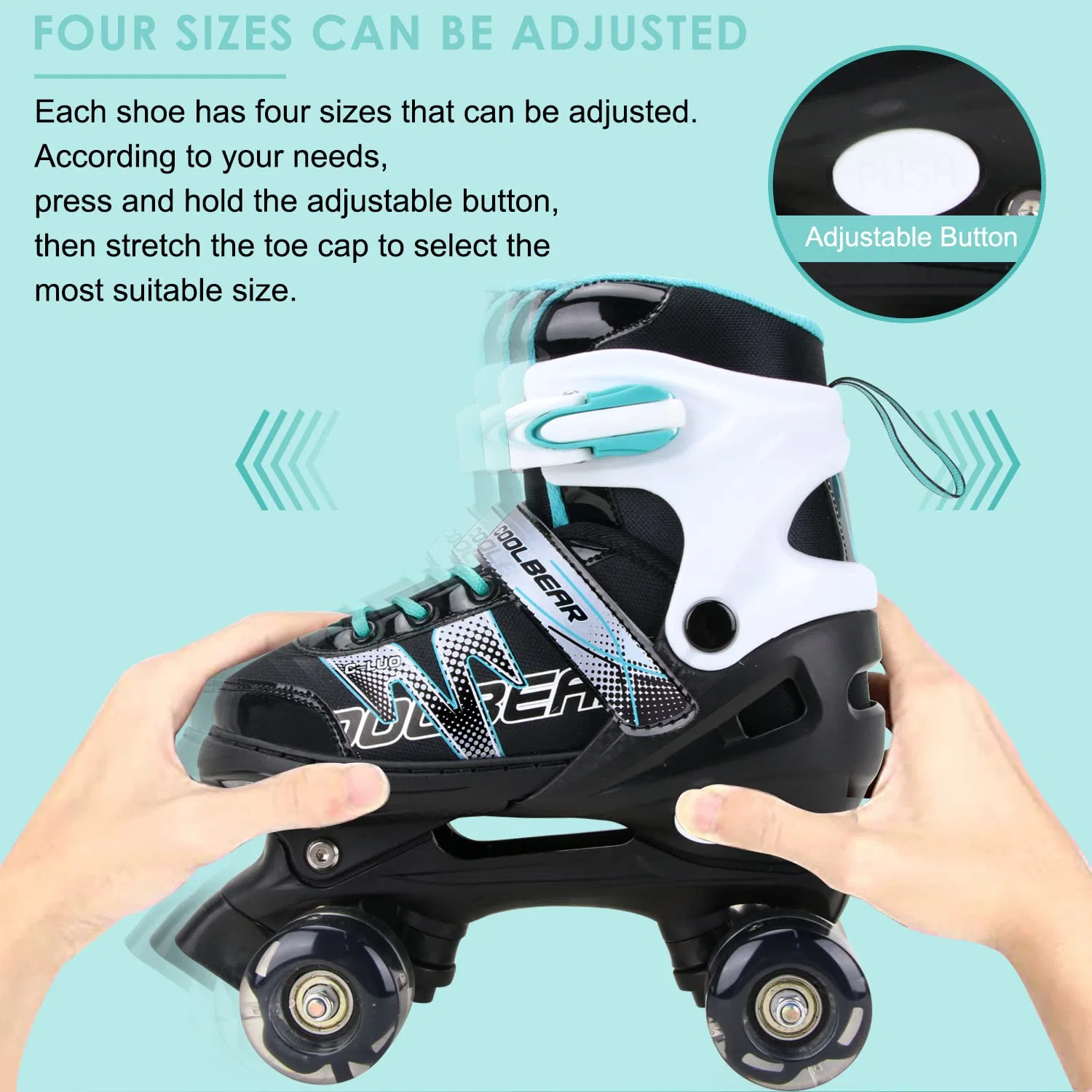 China Manufacture Customized 4 Wheels Kids Roller Skates