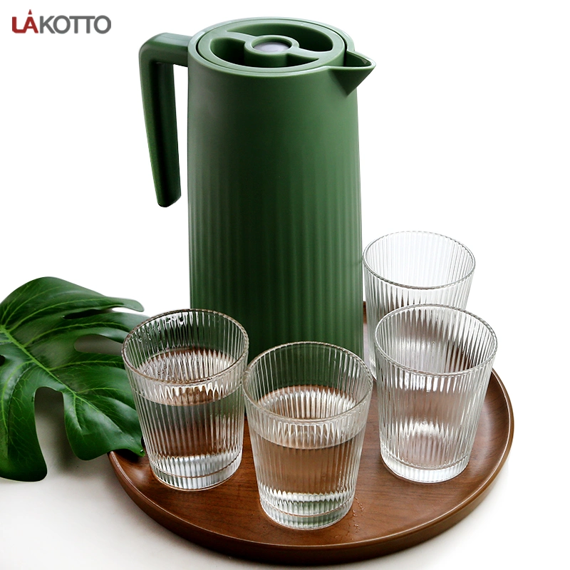 Wasser-Set Food Grade Mischen Design Glaswaren Pitcher Set mit Deckel Saft Gläser Trinkgeschirr Set Glas Tee Topf