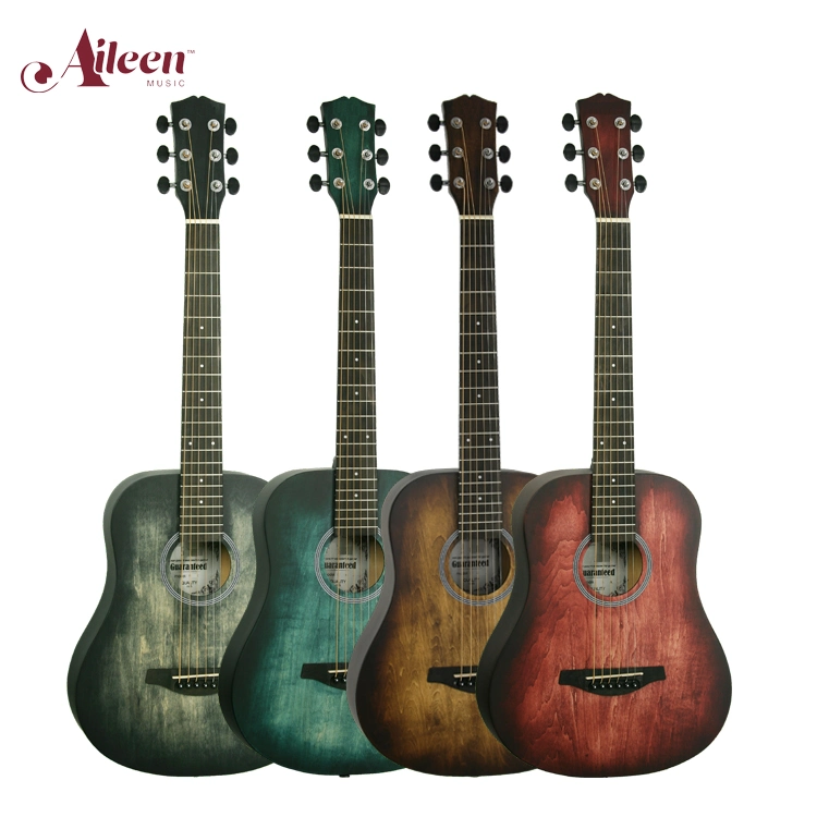 34'' Small Size Wooden Travel Student Acoustic Guitar (AF-H00L-34)