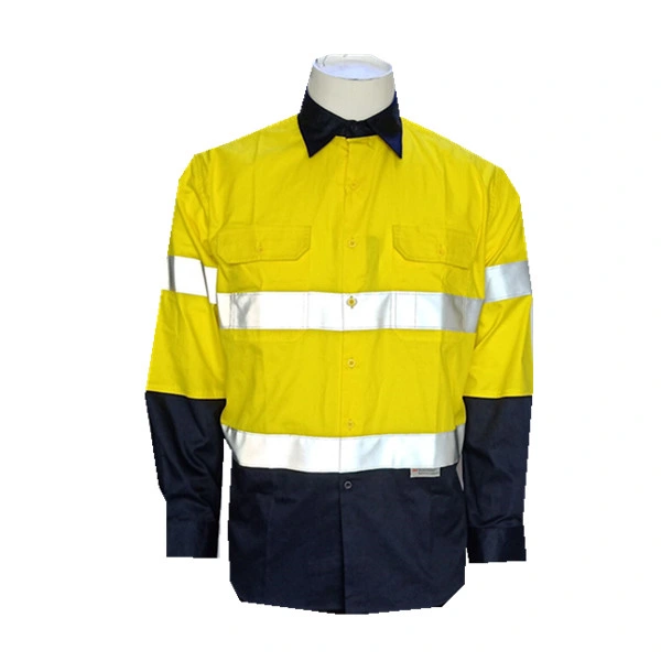 Long Sleeve Work Wear Safety Hi Vis Reflective Stripe Shirt