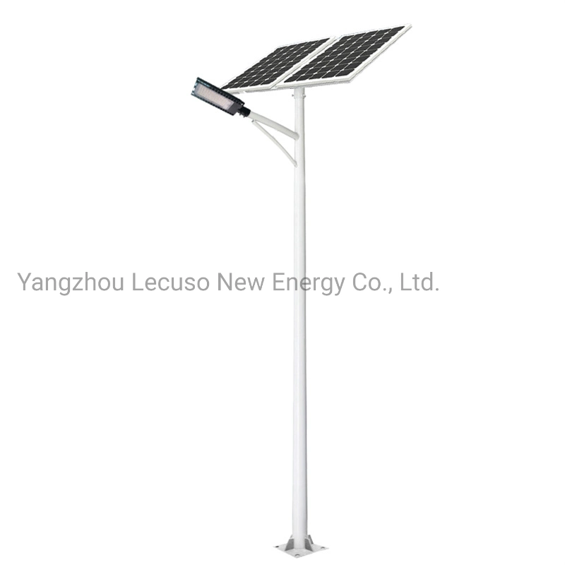 9m 80W Double Arm Gel Battery Solar LED Street Light Galvanized Components