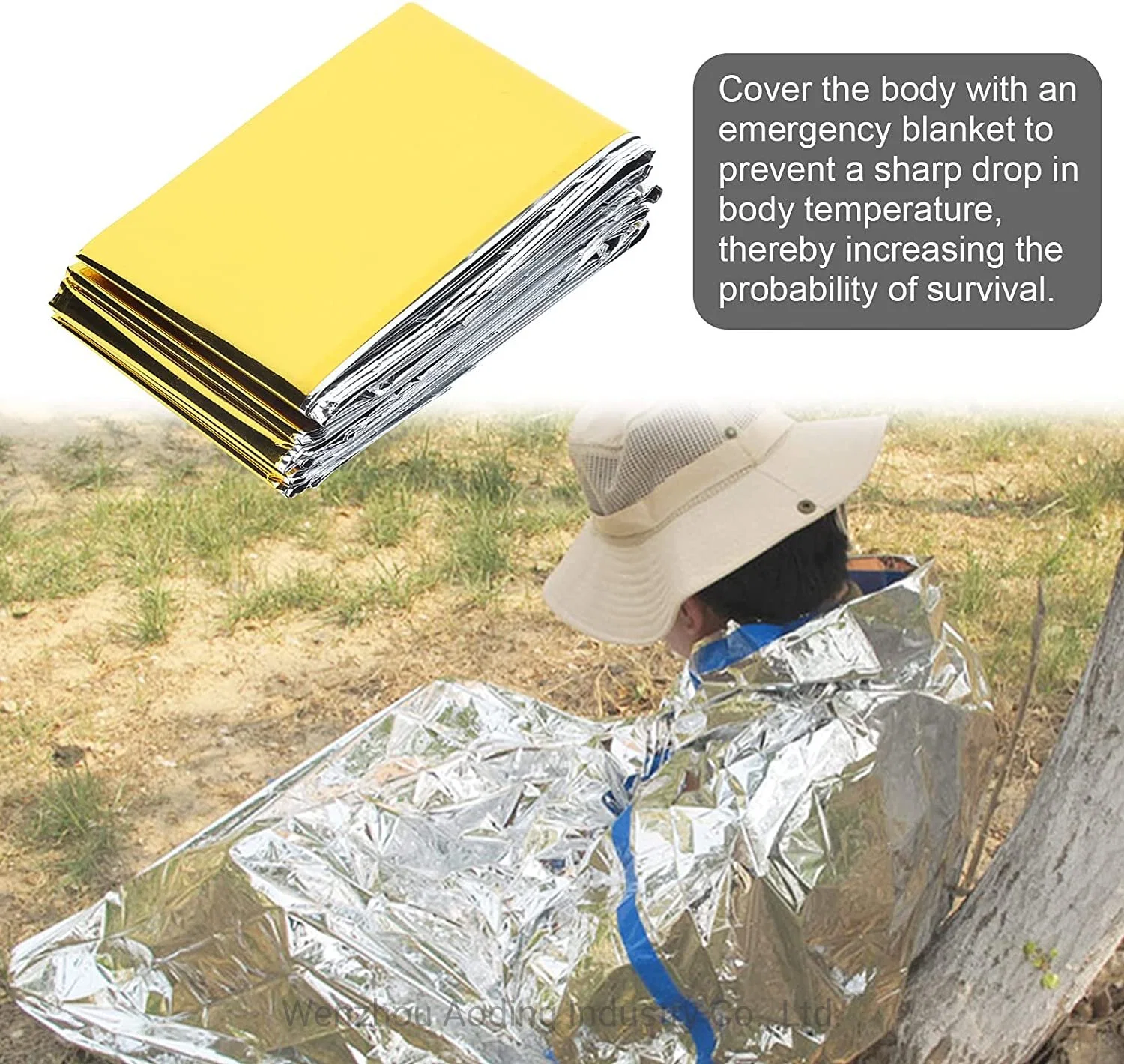 Water Proof Warming Life-Saving Outdoor Camping Survival Rescue Emergency Foil Blanket