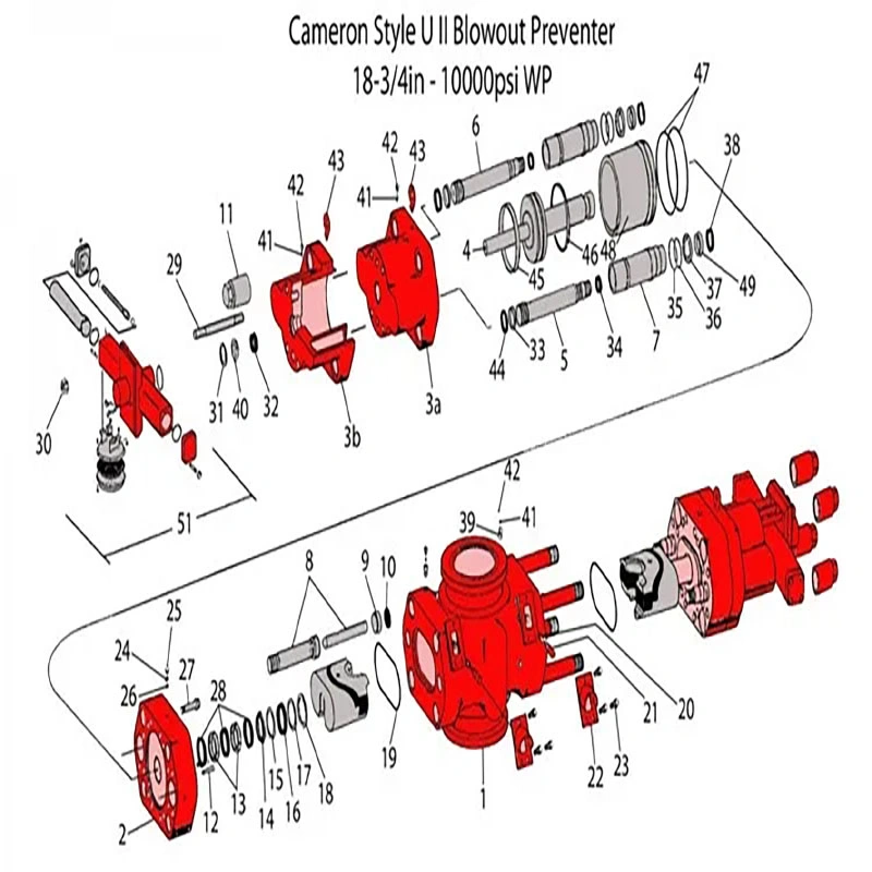 API 16A 5000psi Oil Well Control Hydraulic Double RAM Blowout Preventer