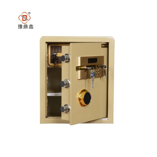 New Design Metal Hotel/Home Used Double Protection Golden Color Steel Safe