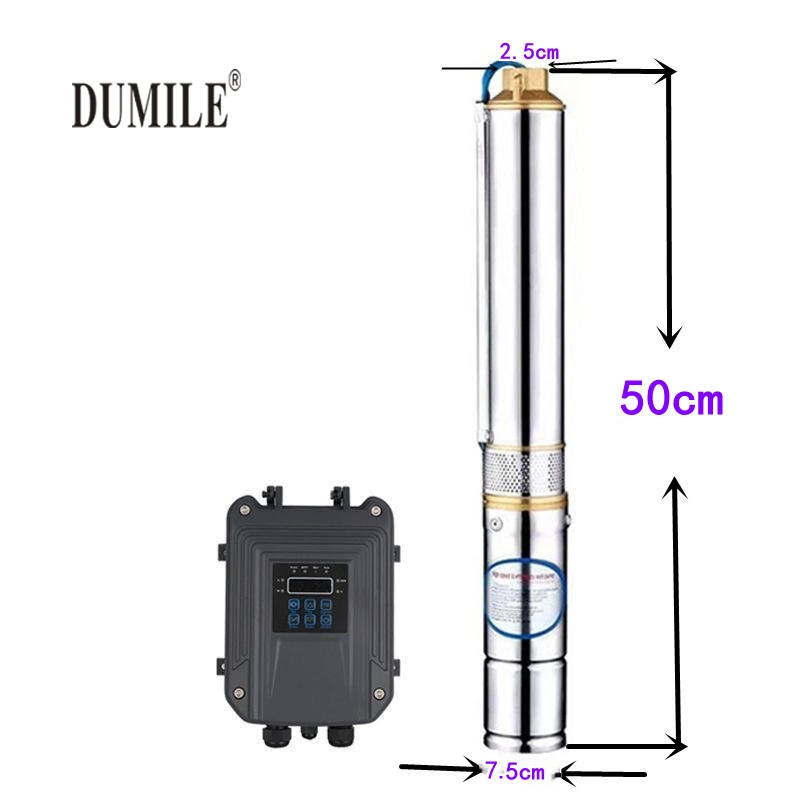 AC/DC Multi-Inch Brushless Solar Irrigation Submersible Deep Well Water Pump with LED Screen NSK Bearing