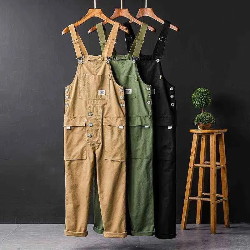 Pantalons de travail en plein air pour homme, uniforme de sécurité avec bretelles et poches cargo.