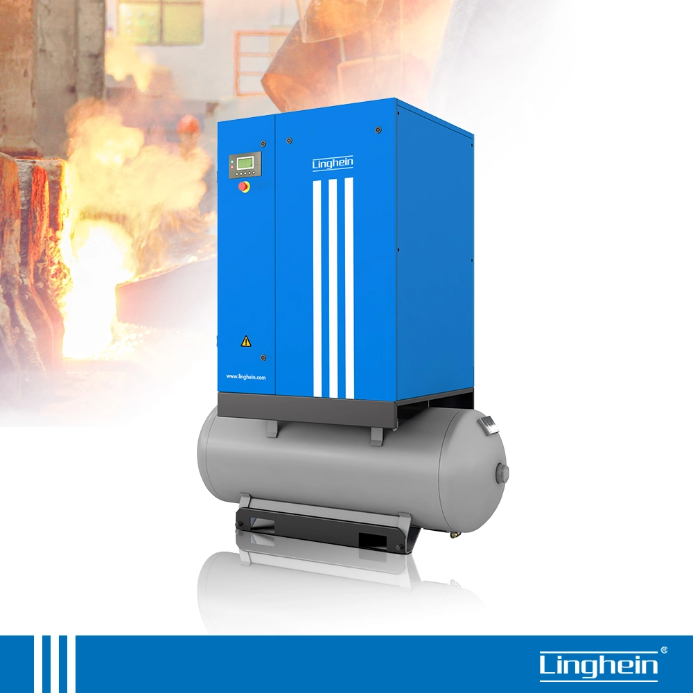 Linghein Lst5.5n-10 compresor de aire de tornillo para válvula eléctrica de la puerta de la cuchilla (Mezclador de biogás)