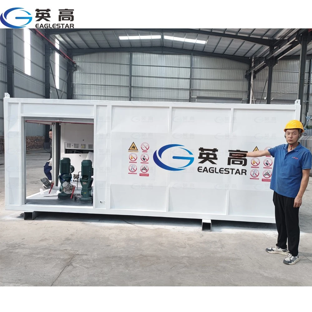 Gas Engine Fuel Station Equipment Plant Skid Fuel Dispenser Pump Filling Station Self Bunded Diesel Fuel Storage Tank