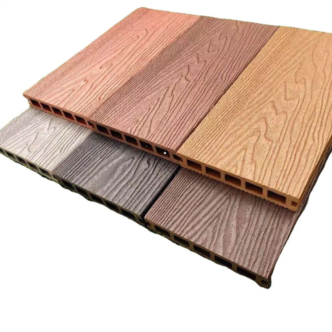 New Technology Crack-Resistant 3D Embossed Composite Plank Exterior Outdoor Flooring WPC Decking