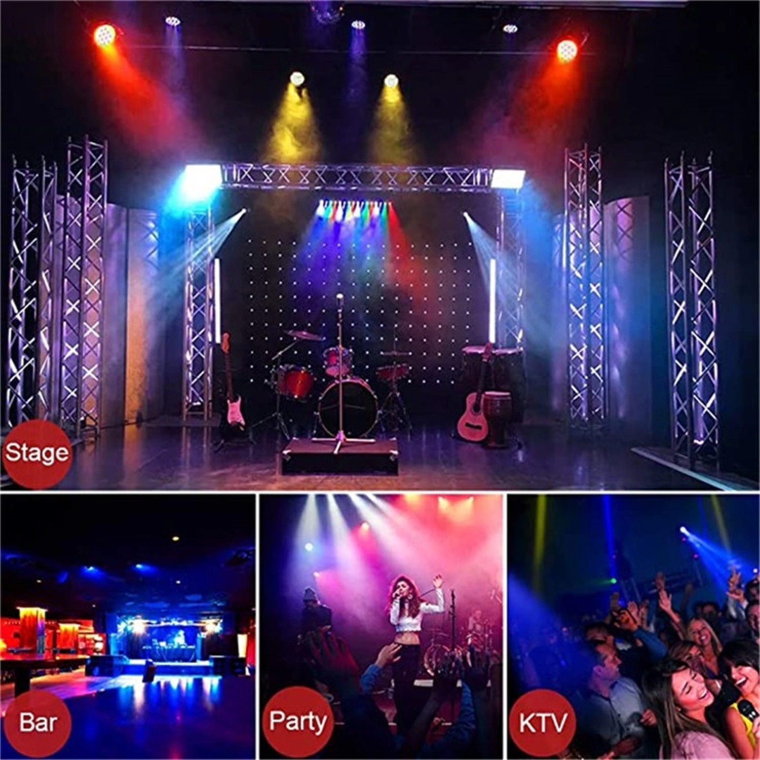 مصباح LED Stage Light ضوء بنفسجي أسود ضوء تكافؤ ضوء ضوء لنادي DJ DJ DJ DJ Disco