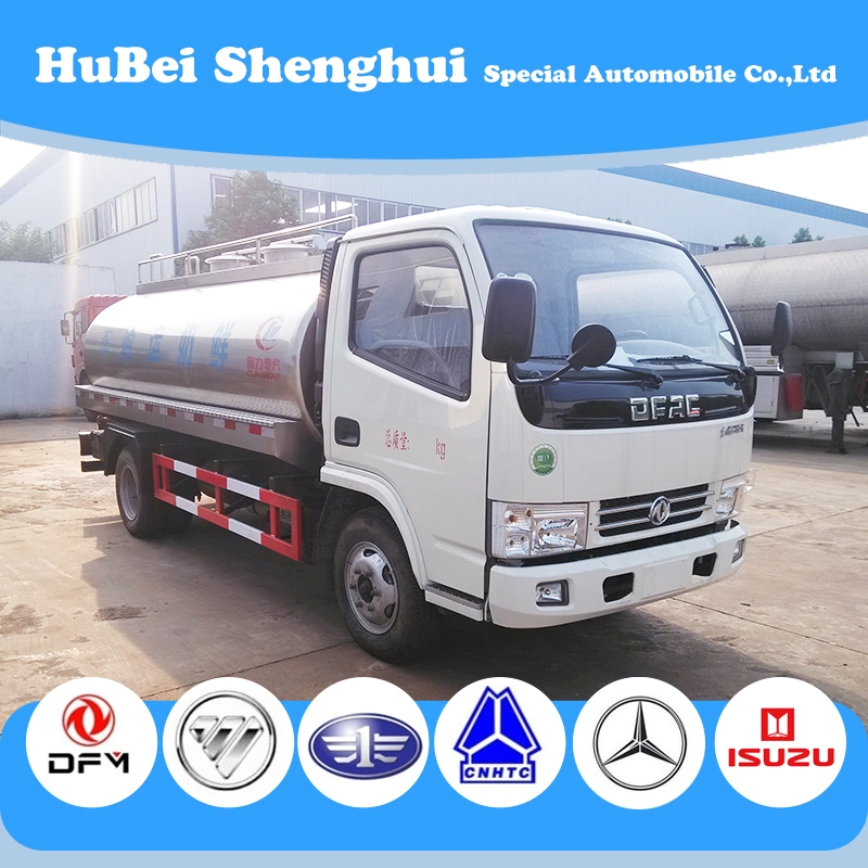 Dongfeng 5ton leche Mini Camión cisterna 5cbm Acero Inoxidable Aluminio para la venta de camiones tanque de agua