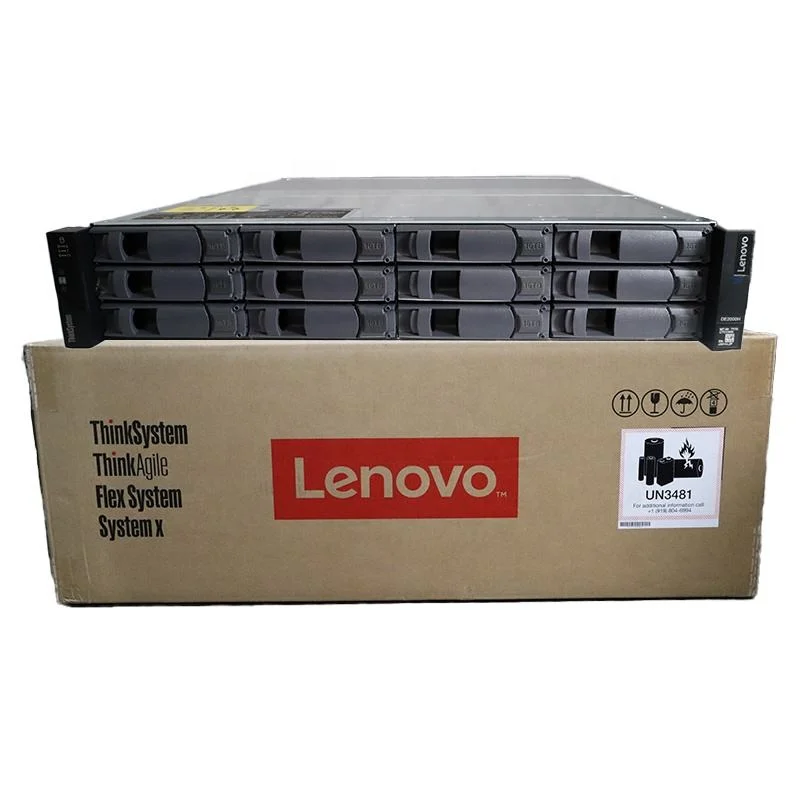 Nuevo servidor de almacenamiento Lenovo Thinksystem De2000h 2u24 SFF/2u12 LFF Hybrid Servidor en bastidor de matriz flash