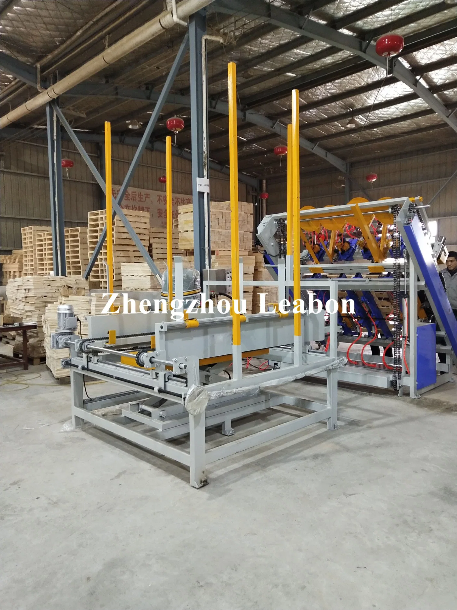 CE Approved Euro Block Wood Pallet Making Machine Automatic Production Line