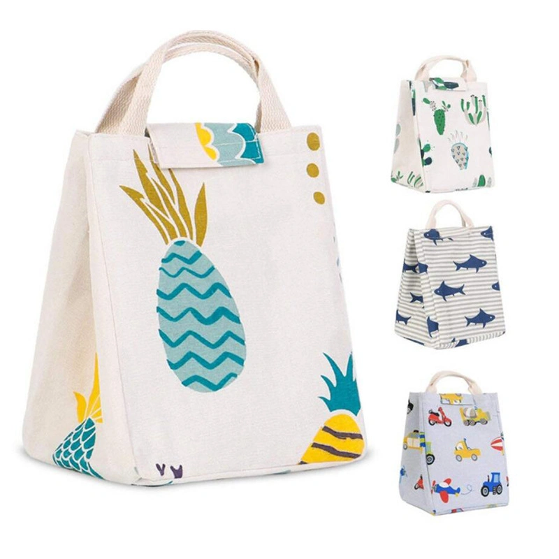 Ananas Canvas Isolierte Lunchbox Tasche Bento Ice Pack Kalt Trinken Sie Picknick Student