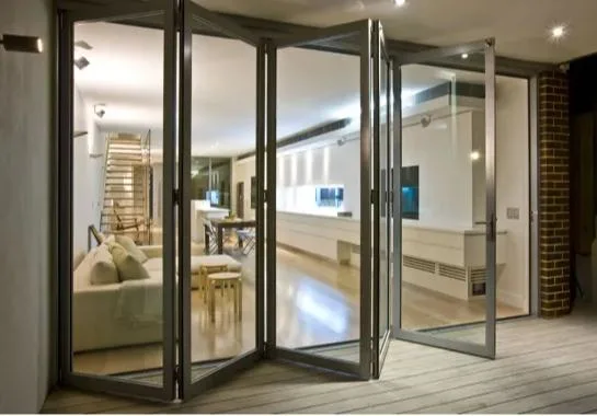 Hot Sale Double Glass Aluminum Accordion Low-E Folding Patio Doors