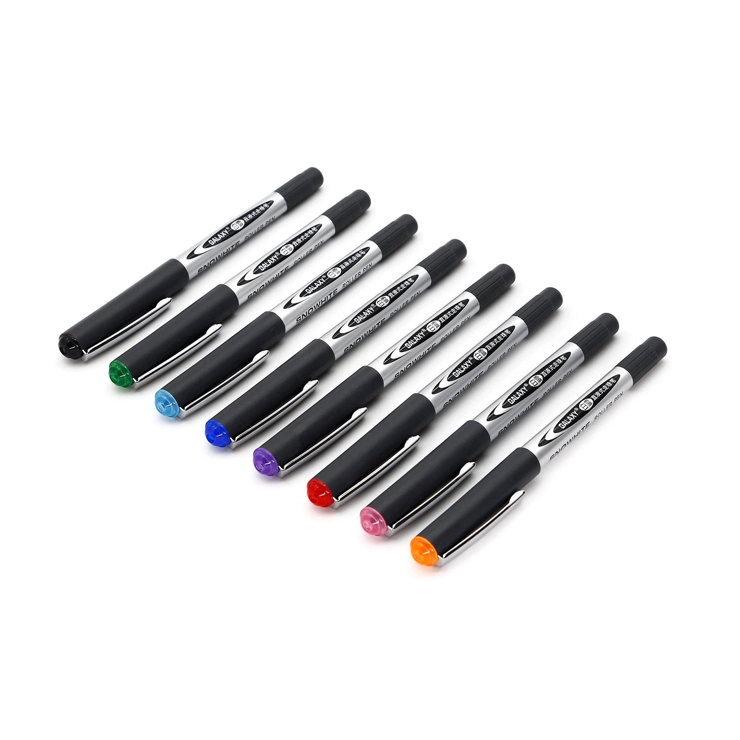 Stationery Office Supply OEM ODM 10 Colors Dyebase Ink Metal Clip Classic Design Roller Ball Pen