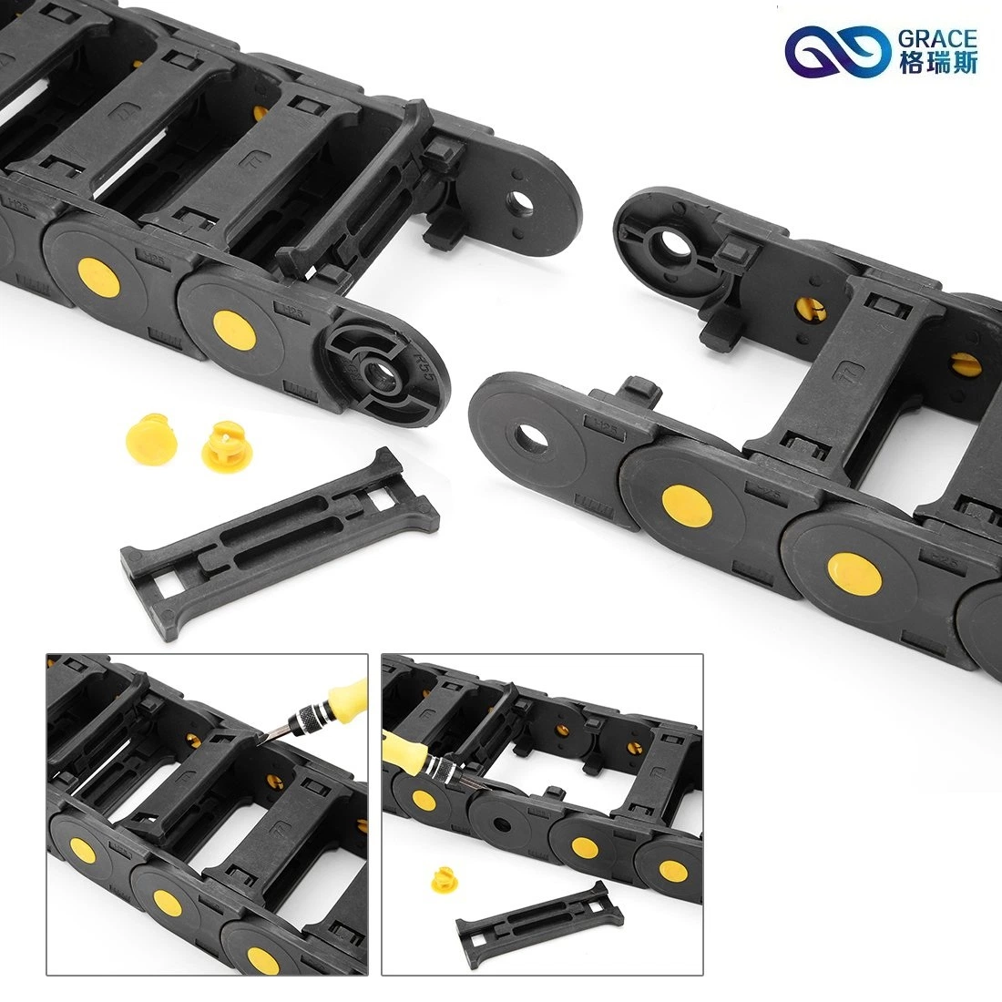 Großhandel/Lieferant PA66 Kabel-Drag-Kette für CNC-Werkzeugmaschinen Zubehör