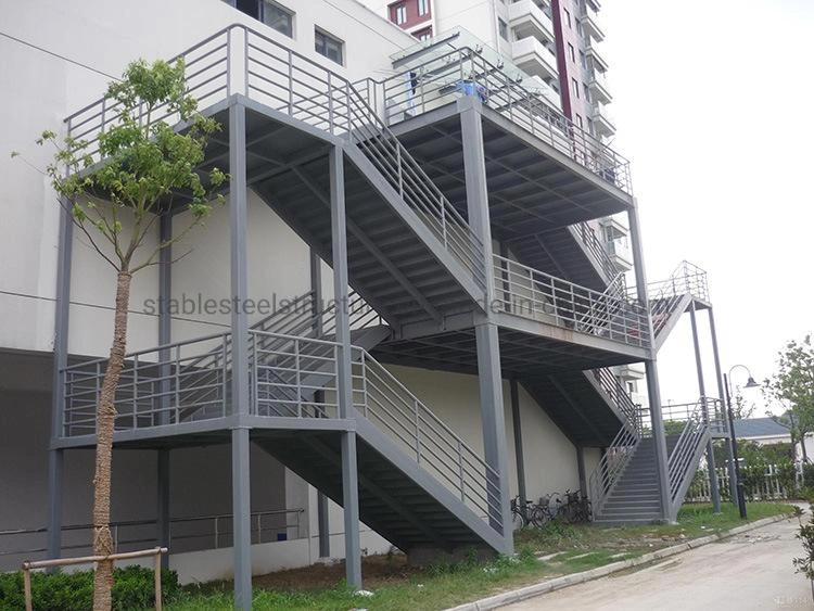 Galvanized Outdoor Steel Structure Metal Fabrication Stair for Sale