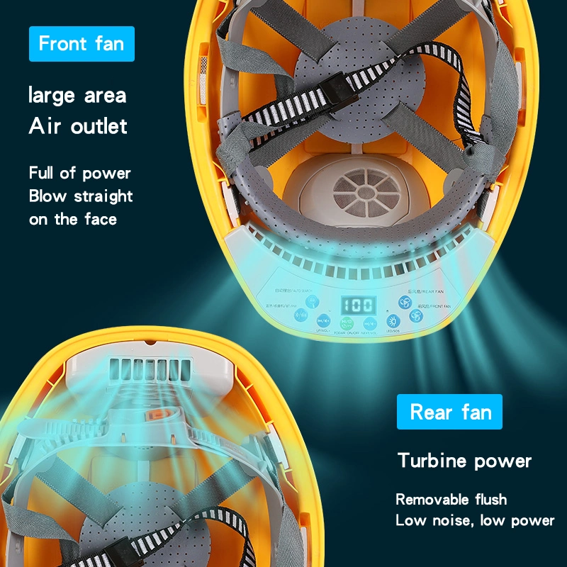 Solar-Powered Fan Cooling Air Engineering Safety Helmets for Construction