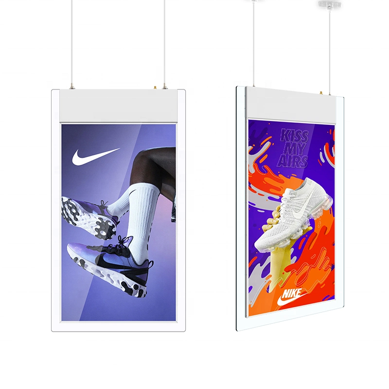 LCD Transparent Double Sided Advertising Screens Retail Display Screen Hanging Digital Signage Window