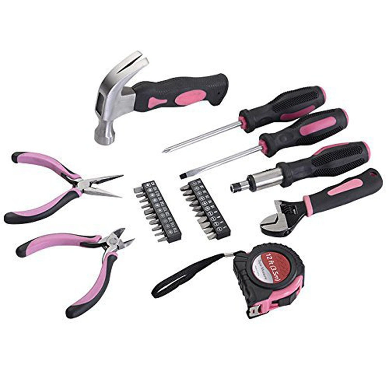 Bonito 11pcs Ladies' Home Kit de reparing Pink hardware Herramientas, juego de herramientas de mano