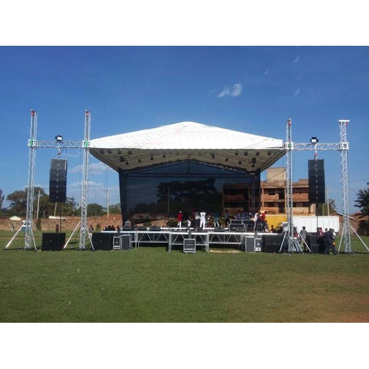 Dragonstage Outdoor Portable Ausstellung Konzert Veranstaltungen Hochzeit Bühne Beleuchtung Show Lautsprecher Aluminium Truss mit gebogenem Dach LED Display Truss TÜV SGS CE