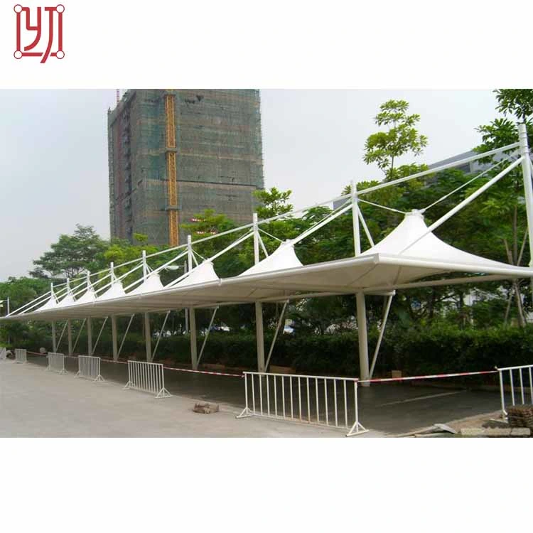 PVDF PTFE Tensile Fabric Membrane Structure Shade for Car Parking