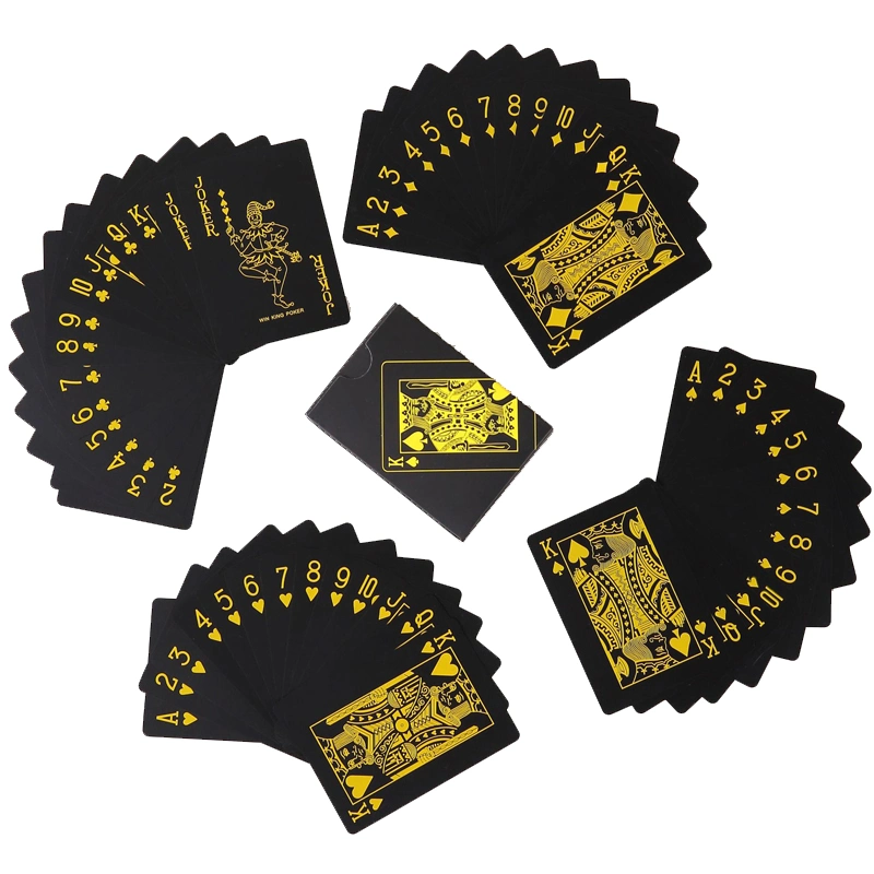 High Quality Custom Playing Cards Printing Poker PVC Waterproof Plastic Gold Black