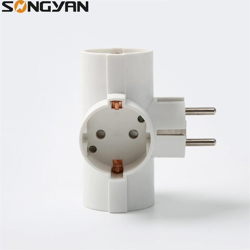 Germany T-Shaped Power Conversion Sokcet Adapter with Surge Protection