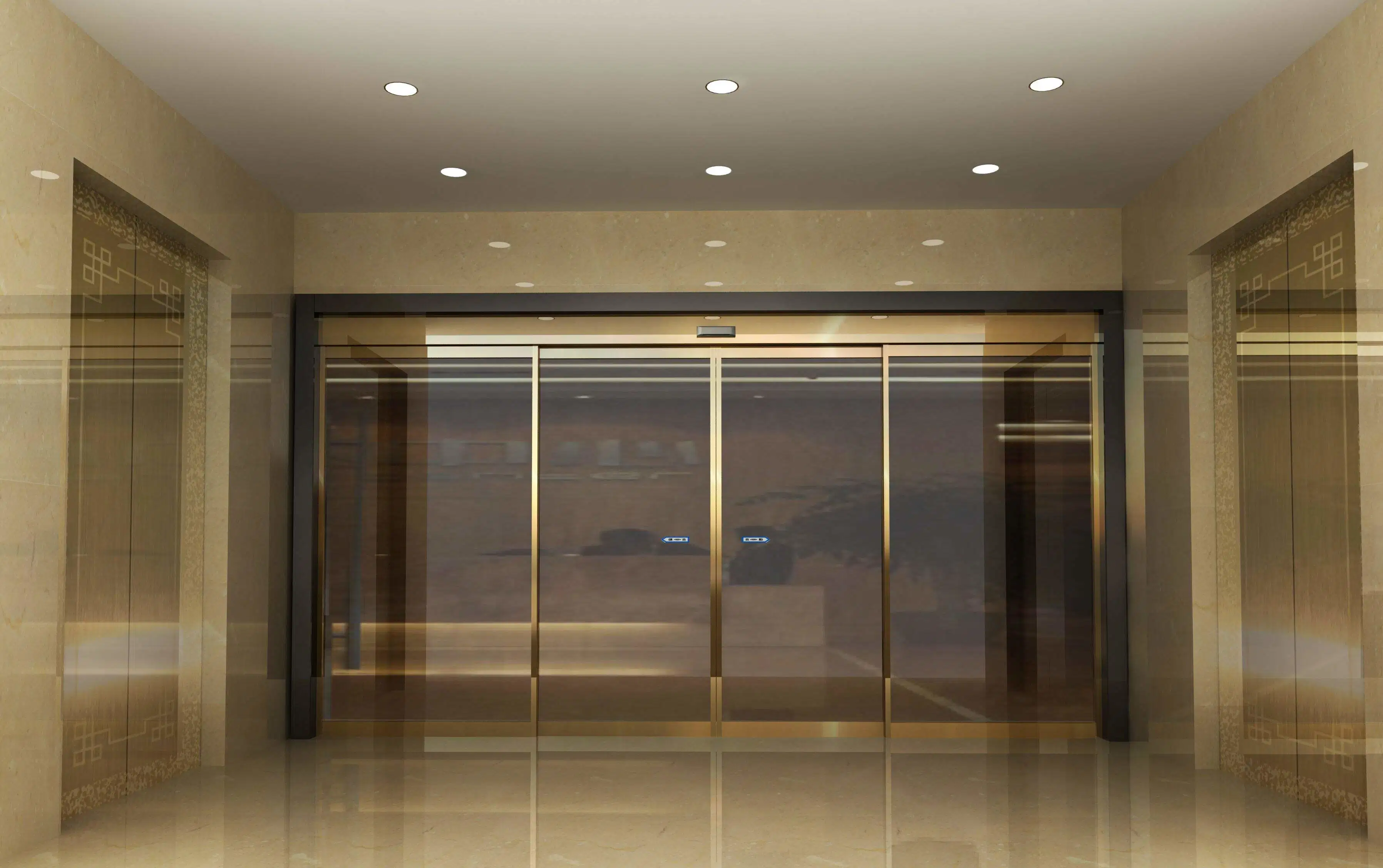 Airport Automatic Glass Door Sensor Actived Sliding Doors