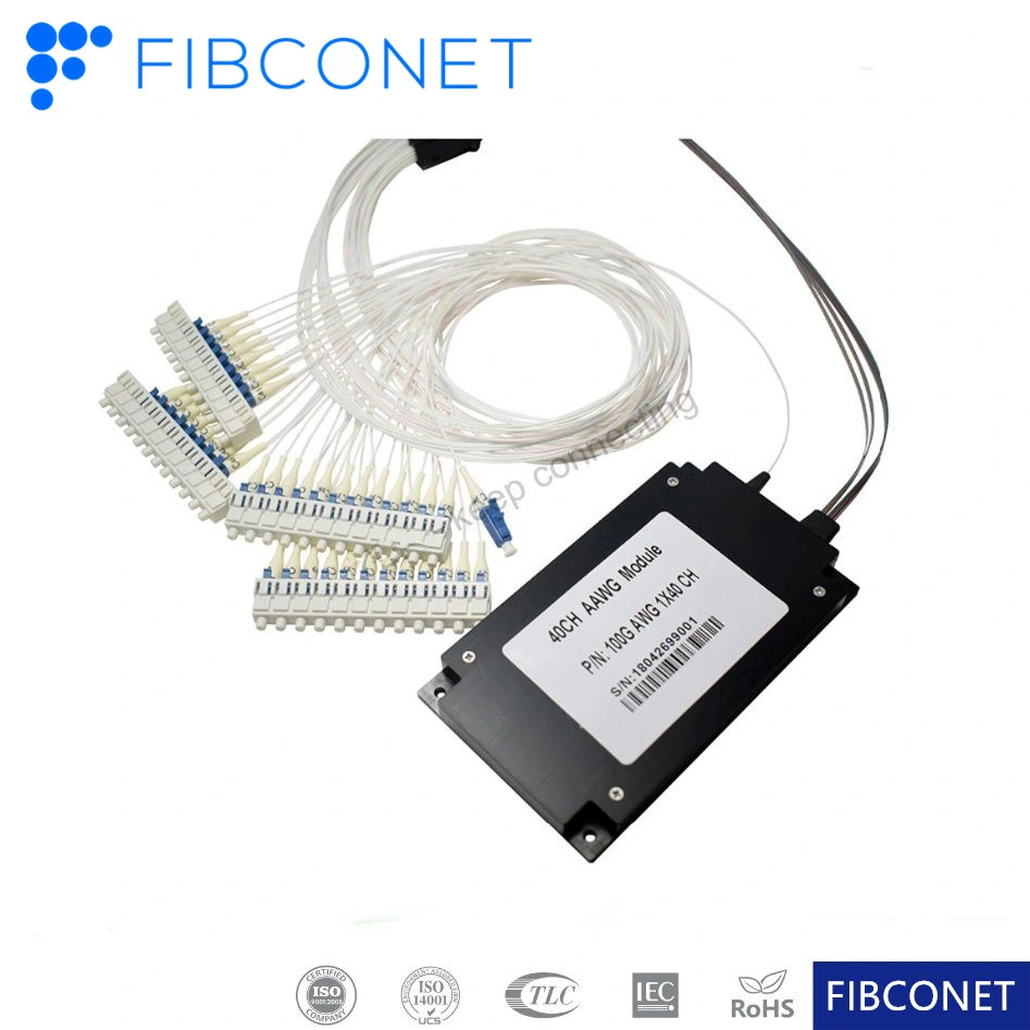 Fiber Optic Aagw Module 1X40 Channel 100GHz Aawg DWDM Module Box Athermal AWG FTTH Converter