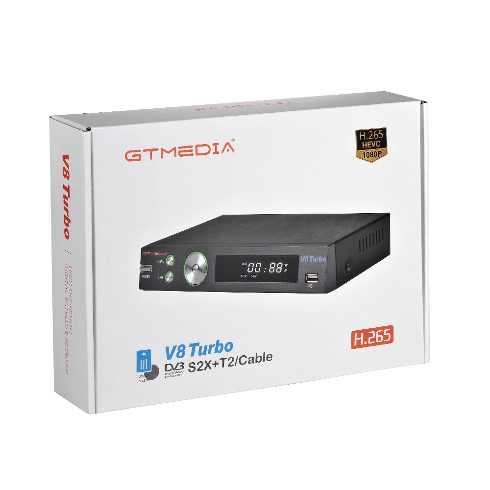 Gtmedia v8 Turbo HEVC H. 265 10 بت DVB S2 T2 الكابل الرقمي اتفاقية التجارة الحرة جهاز استقبال الأقمار الصناعية