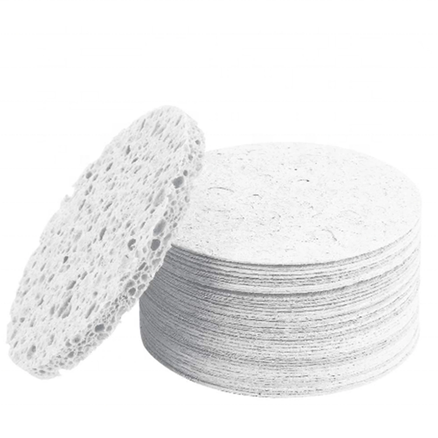 Round Soft Compressed Custom Thickness Facial Cleaning Cellulose Sponge