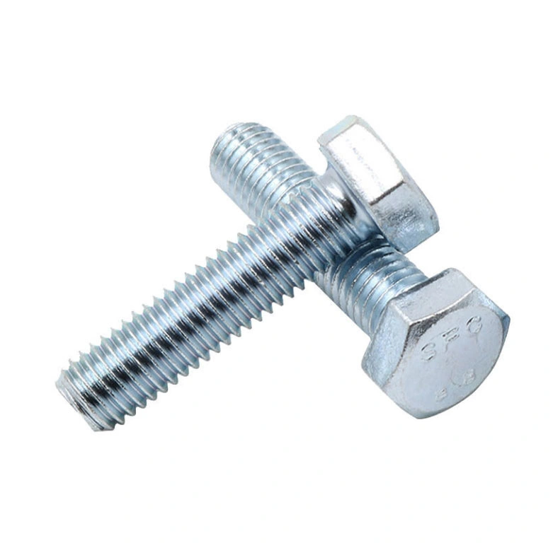 Carbon Steel DIN933 Grade 4.8 5.8 M10 M16 HDG Electric Power Fitting Hex Bolt with Two Washers and Full Thread Made in China