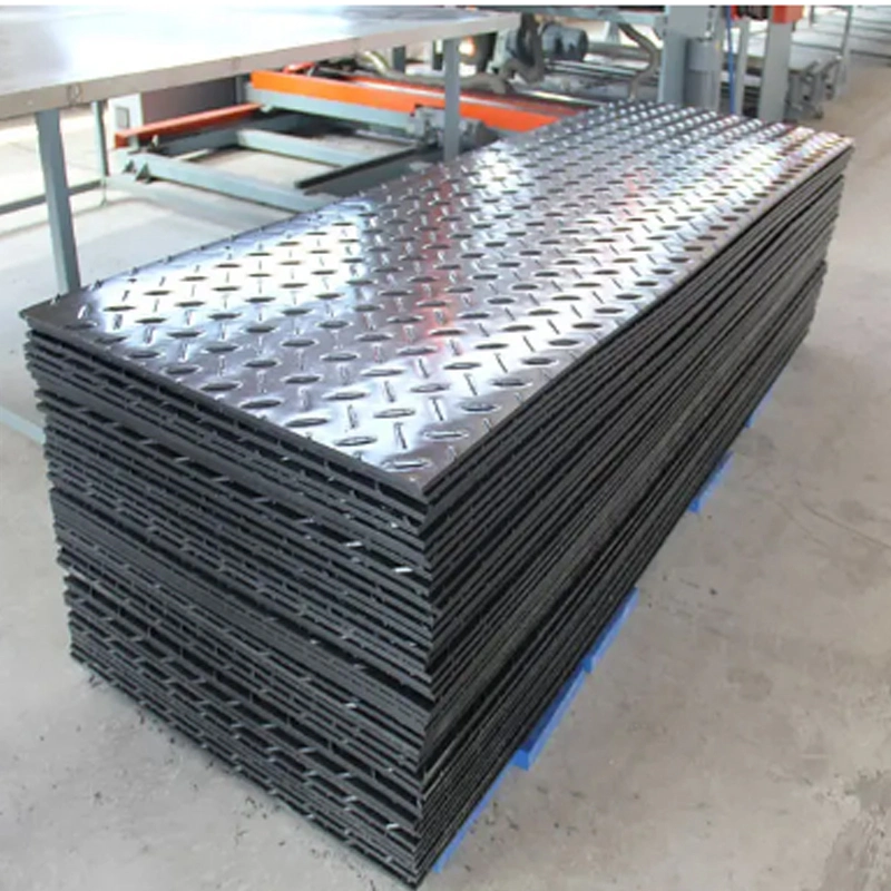 Diamond Plate Tread Design 4FT X8 Plastic HDPE Construction Road Ground Protection Mats