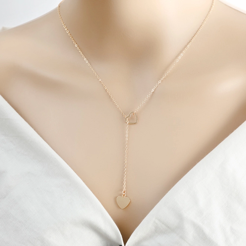 Nouveau mode bijoux tendance cuivre coeur chaîne collier lien cadeau