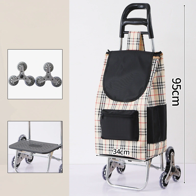 Home Small Shopping Cart Folding Portable Grocery Shopping Trolley Cart