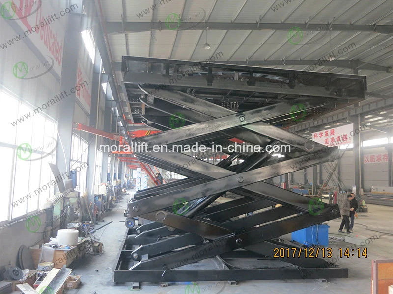 Hydraulic scissor type heavy load car turn lift