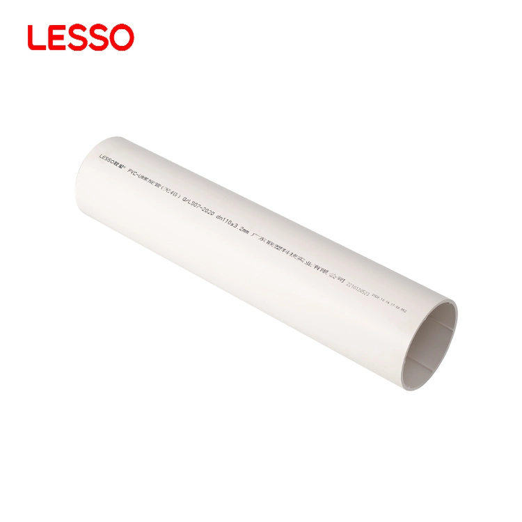 Lesso Factory Wholesale utilisé pour le débit d'eau en spirale de bâtiment élevé Silencieux tuyau de drainage PVC-U